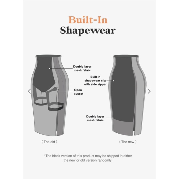 XL Shapewear Sculpting Faux Leather Front Slit Midi Skirt - Picture 5 of 6